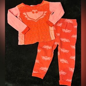 EUC PJ Masks Owlette long sleeve pajama set Girls size 2t